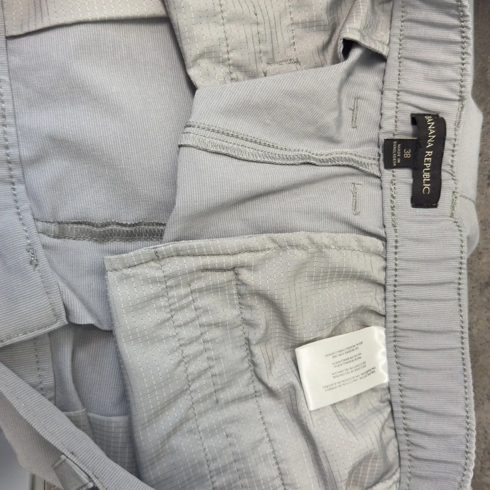 Banana Republic Core Temp Mens 38 Gray Stretch Golf Shorts Elastic Waist 10